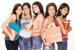 Girls And Gifts 1 Royalty Free Stock Image
