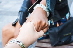 Girls holding hands royalty free stock photos Girls holding hands royalty free stock photos