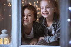 Girls waiting for parents Stock Photos Girls waiting for parents Stock Photos