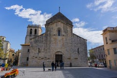 GIRONA, SPAIN - 11 OCTOBER 2020: Monastery of Sant Pere de Besalú