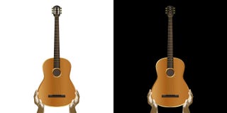 Gitara akustyczna w ręce royalty ilustracja Gitara akustyczna w ręce royalty ilustracja