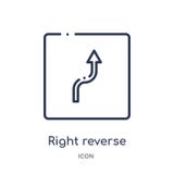 Giusta icona inversa lineare della curva raccolta dal profilo delle bandiere e delle mappe Linea sottile giusta icona inversa del illustrazione di stock Giusta icona inversa lineare della curva raccolta dal profilo delle bandiere e delle mappe Linea sottile giusta icona inversa del illustrazione di stock