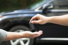 Giving And Receiving Car Key Stock Photography Giving And Receiving Car Key Stock Photography