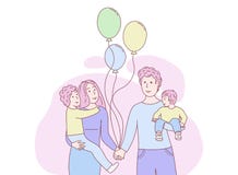 Gl?ckliche junge Familie vektor abbildung Gl?ckliche junge Familie vektor abbildung