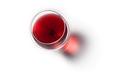 Glace de vin rouge avec l'ombre Vue supérieure image stock Glace de vin rouge avec l'ombre Vue supérieure image stock