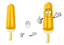 Glace à l'eau orange de bande dessinée sur le bâton en bois illustration de vecteur Glace à l'eau orange de bande dessinée sur le bâton en bois illustration de vecteur