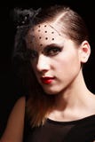 Glamor woman dark face portrait, beautiful female stock photo Glamor woman dark face portrait, beautiful female stock photo