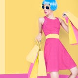 Glamorous lady shopping stock photo Glamorous lady shopping stock photo