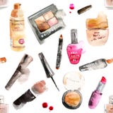 Glamorous make up watercolor cosmetics vector illustration Glamorous make up watercolor cosmetics vector illustration