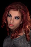 Glamour portrait of fashionable young woman with wavy long red hair Royalty Free Stock Image Glamour portrait of fashionable young woman with wavy long red hair Royalty Free Stock Image