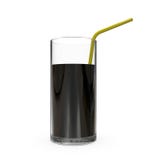 Glasbecher mit Getränk und Röhrchen Wiedergabe 3d stock abbildung Glasbecher mit Getränk und Röhrchen Wiedergabe 3d stock abbildung