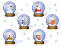 Glass-balls-(Сristmas-set) Royalty Free Stock Photo