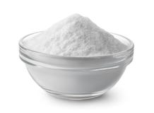 Glass bowl of baking soda stock photography Glass bowl of baking soda stock photography