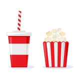 Drink and popcorn. Vector illustration stock illustration Drink and popcorn. Vector illustration stock illustration