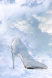 Glass High Heel Slipper With Clipping Path Royalty Free Stock Photography