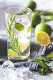 Glass of lime water with herbs royalty free stock photo Glass of lime water with herbs royalty free stock photo