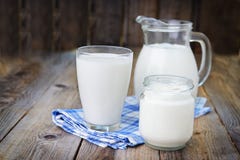 Glass of milk and jug