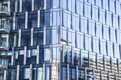 Glass mirror blue house office building abstraction background t