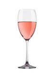 Glass Of Rose Pink Wine Isolated On White Royalty Free Stock Photography
