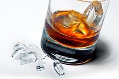 Glass Of Whiskey And Ice Royalty Free Stock Images