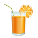 Glass with orange juice