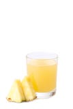 Glass of pineapple juice with slices isolated on white background stock images Glass of pineapple juice with slices isolated on white background stock images