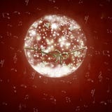 Glass snowball with the musical notes Christmas card
