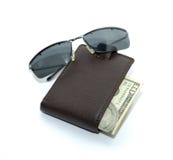 Glasses And Purse With Money Royalty Free Stock Photos