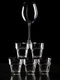 Glasses and wineglass in black stock photography Glasses and wineglass in black stock photography