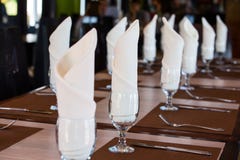 Glasses With A Napkin On The Table Stock Image Glasses With A Napkin On The Table Stock Image