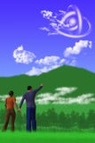 Gli avvistamenti del UFO illustrazione di stock Gli avvistamenti del UFO illustrazione di stock