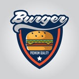 Gli insiemi dell'illustrazione di vettore del logo dell'icona del negozio dell'hamburger progettano illustrazione di stock Gli insiemi dell'illustrazione di vettore del logo dell'icona del negozio dell'hamburger progettano illustrazione di stock