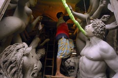 gliniani durga festiwalu idolów ind s fotografia stock gliniani durga festiwalu idolów ind s fotografia stock