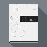 Glitch book cover/poster template with simple geometric design elements