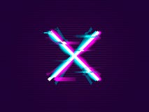 Glitched-Kreuz oder x-Entwurf vektor abbildung Glitched-Kreuz oder x-Entwurf vektor abbildung