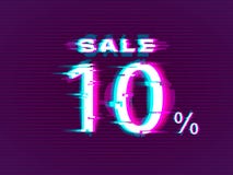 Glitched Sale up to 10 off. Distorted Glitch Style Modern Background royalty free illustration Glitched Sale up to 10 off. Distorted Glitch Style Modern Background royalty free illustration