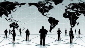 Global anslutning av det sociala affärsnätverket för folk vektor illustrationer Global anslutning av det sociala affärsnätverket för folk vektor illustrationer