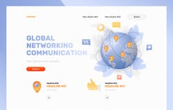 Global Networking Communication Web Page Template stock illustration Global Networking Communication Web Page Template stock illustration