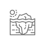 Global warming, iceberg line icon. stock illustration Global warming, iceberg line icon. stock illustration