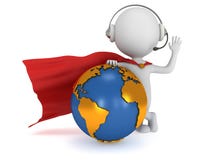 globaler Manager des Superhelden 3d lizenzfreie abbildung globaler Manager des Superhelden 3d lizenzfreie abbildung