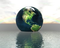 globe 3D sur l'eau illustration libre de droits globe 3D sur l'eau illustration libre de droits