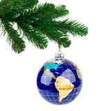 Globe And Christmas Tree Stock Photography Globe And Christmas Tree Stock Photography