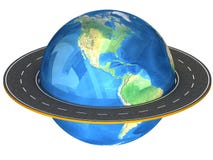 Globe And Roads Around It. Royalty Free Stock Photo