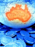 Globe Coins Australian Money Budget Royalty Free Stock Photos Globe Coins Australian Money Budget Royalty Free Stock Photos