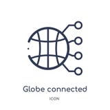 globe connected circuit icon from technology outline collection. Thin line globe connected circuit icon isolated on white stock illustration globe connected circuit icon from technology outline collection. Thin line globe connected circuit icon isolated on white stock illustration