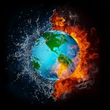 Globe dans la flamme et l'eau illustration stock Globe dans la flamme et l'eau illustration stock