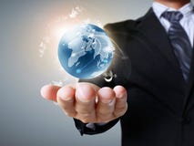 Globe In His Hands Royalty Free Stock Image Globe In His Hands Royalty Free Stock Image