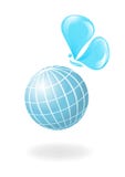 Globe with the water-butterfly Stock Illustration Globe with the water-butterfly Stock Illustration