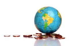 Globe With Money Royalty Free Stock Photos Globe With Money Royalty Free Stock Photos