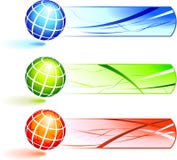 Globes with Banners vector illustration Globes with Banners vector illustration
